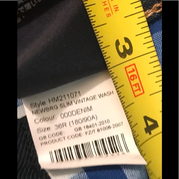 Hackett London Men's Newburg Slim Vintage Wash 36R Jeans - Picture 14 of 16